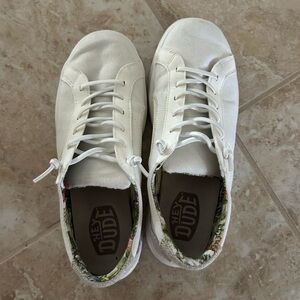 Hey Dude White Canvas Sneakers